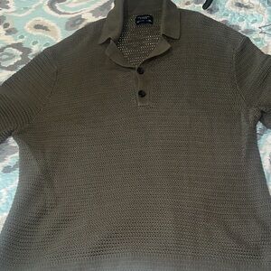 Abercrombie & fitch Men's Olive Knit Polo Shirt XXL